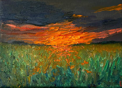 Закат над полем