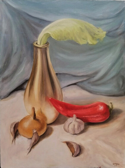 Натюрморт с красным перцем.