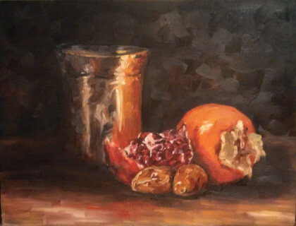 Натюрморт в оранжевых тонах