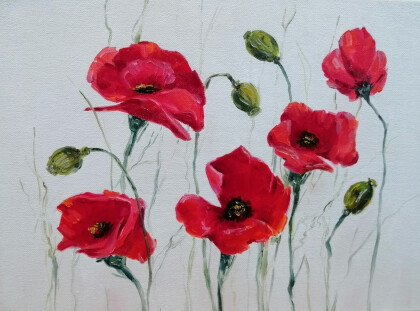 Маки на белом