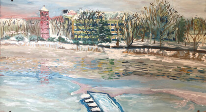 Миргород . Курортная набережная . Зима