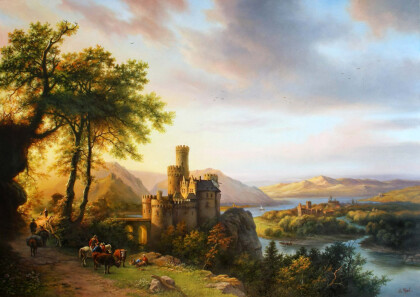 Вечерний пейзаж с замком