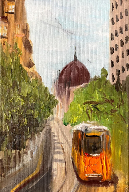 Будапешт. Трамвай. Парламент.