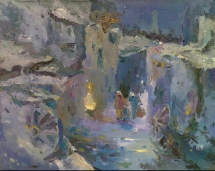 старый город на ночь