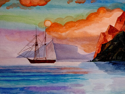 Рассвет на море