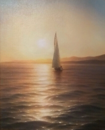 Море с яхтой