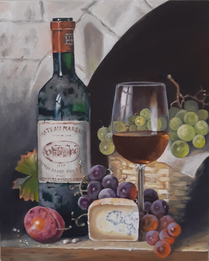 вино, сыр и виноград