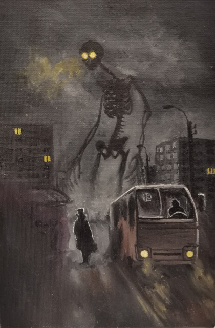 Скелет и автобус