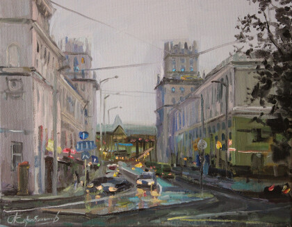 Вечерние огни вокзала