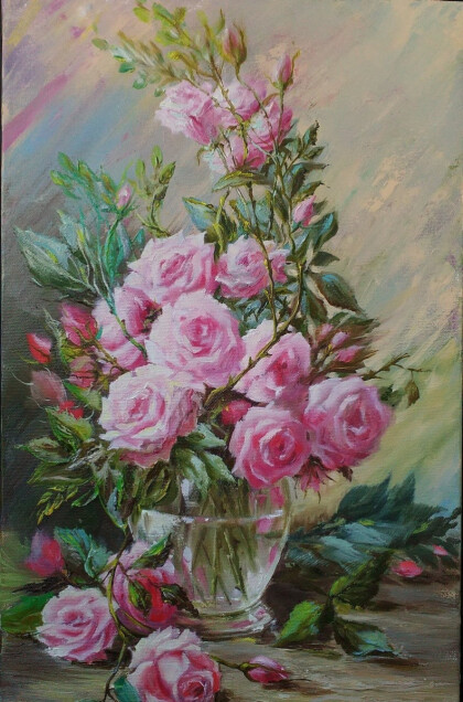 Розы в вазе
