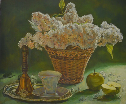 Сирень в корзинке