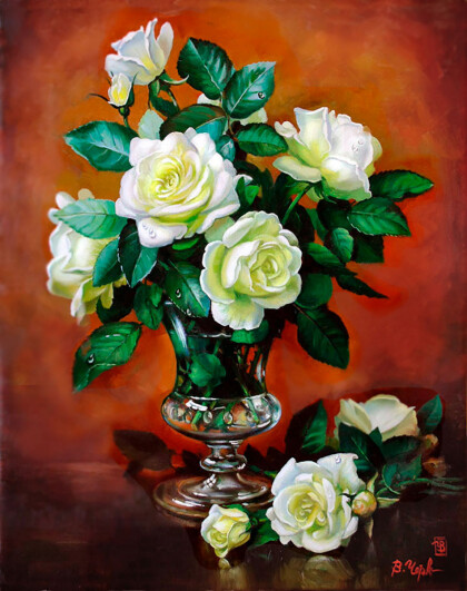 И белых роз букет...