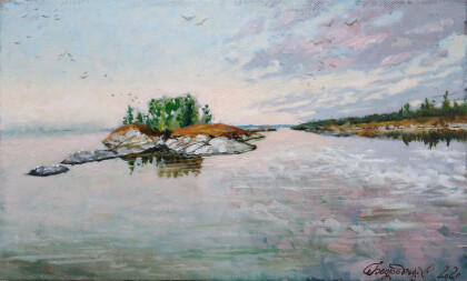 Утро на Онежском озере.