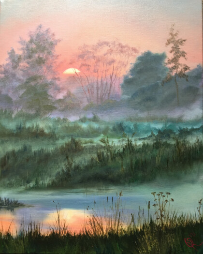 Закат над рекой