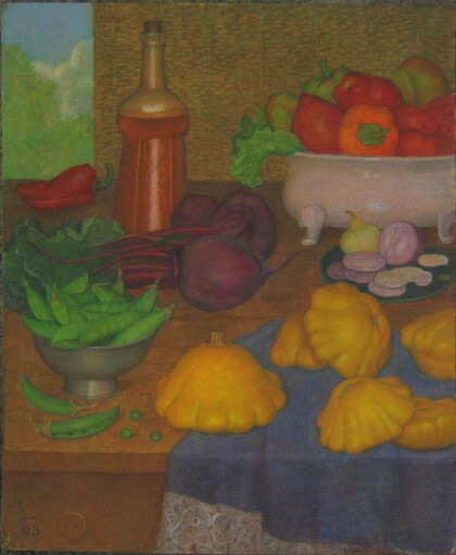 Натюрморт с желтыми патисонами