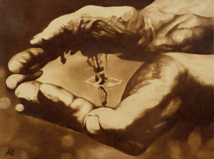 Картина нефтью "Нефть в руках"