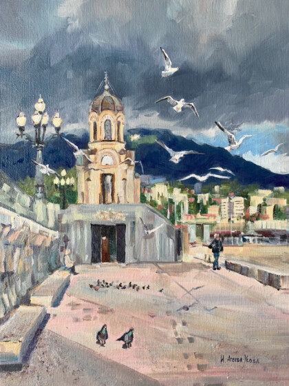 Пейзаж с часовней