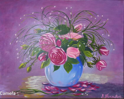 Розовые розы