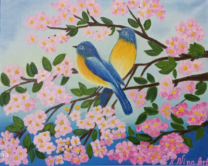 Нежность влюблённых птичек