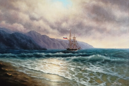 Пейзаж со шхуной