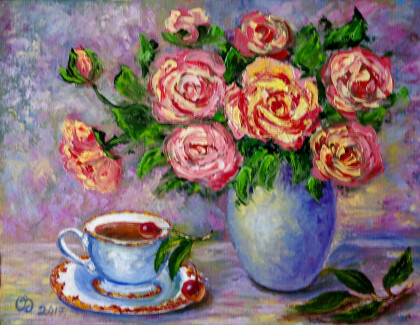 Аромат роз утром