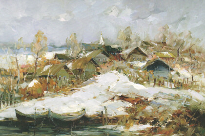 Деревня. Лодки