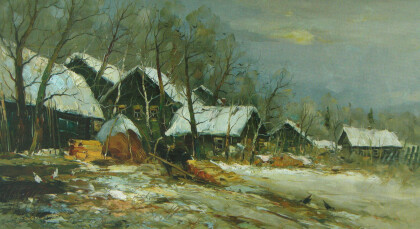 Деревенька. Сани