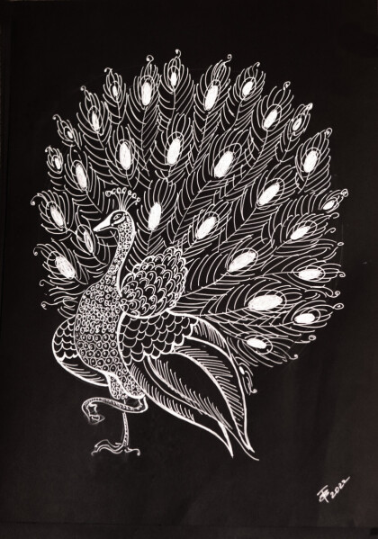 Павлин, распушивший хвост