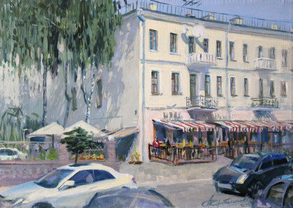 У летнего кафе "Грюнвальд"