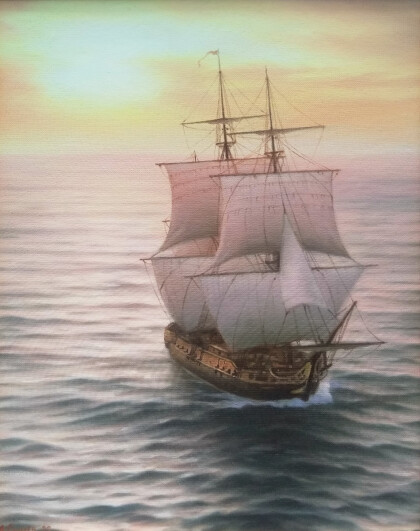 Парусник в море