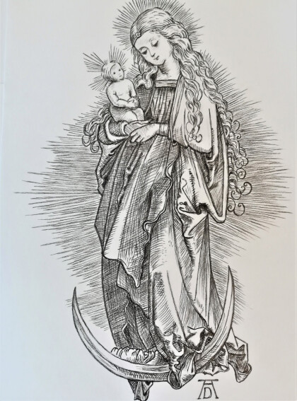 Свободная копия Альбрехта Дюрера ''Мадонна на полумесяце''.