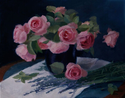 Розы в вазе