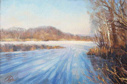 Лёд на пруду