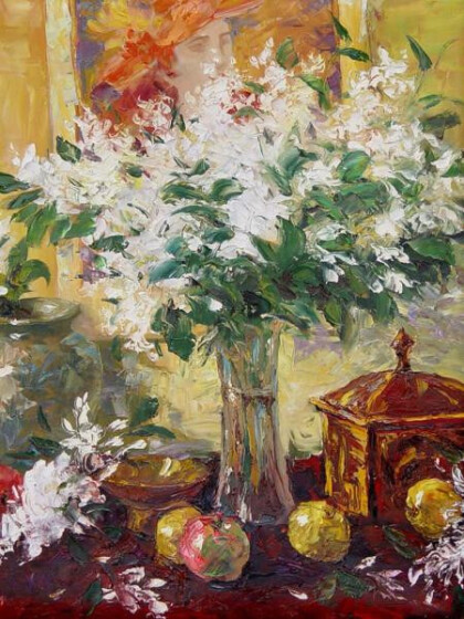 Натюрморт с белыми цветами