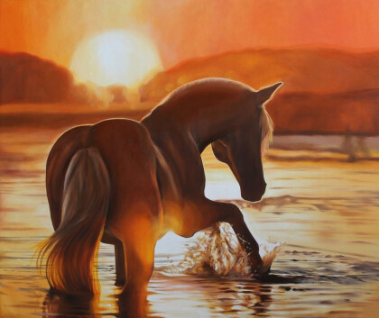 Закат погруженный в воду