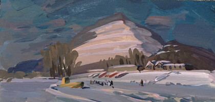 Зима.Лодочная стоянка.Гора Тип-тяв