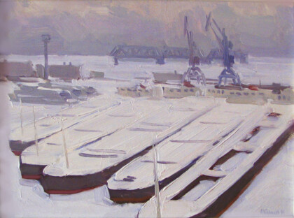 На зимней стоянке