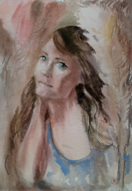 Акварель "Портрет незнакомки"