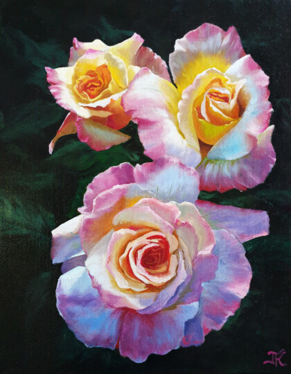 Розовые розы