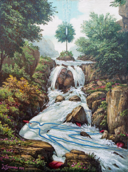 Поцелуй среди камней.