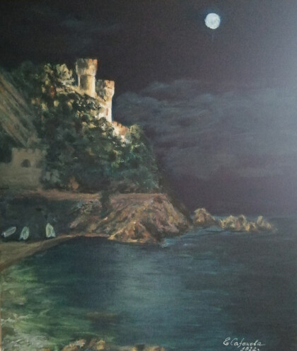 Замок Д`эн Плаж ночью