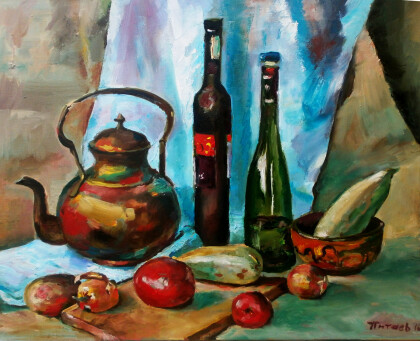 Натюрморт с болгарской водкой