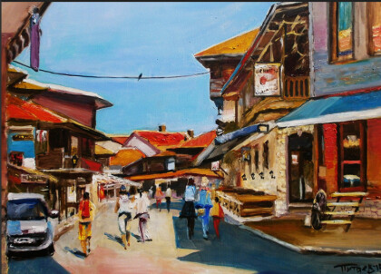 Пейзаж с птичкой