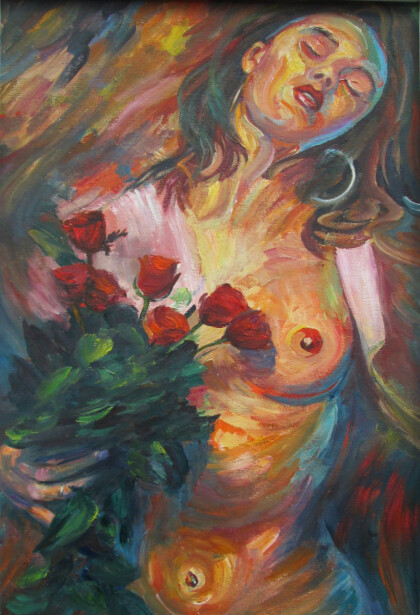 Дама с розами