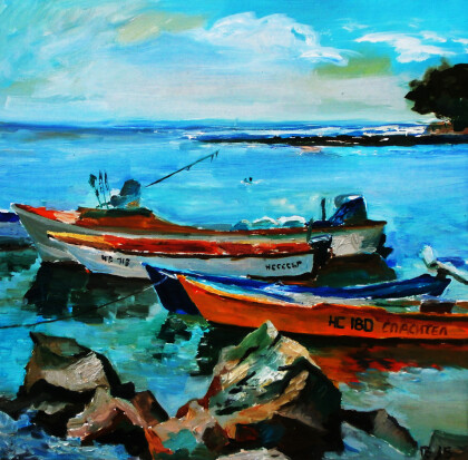 Камни и лодки Несебра