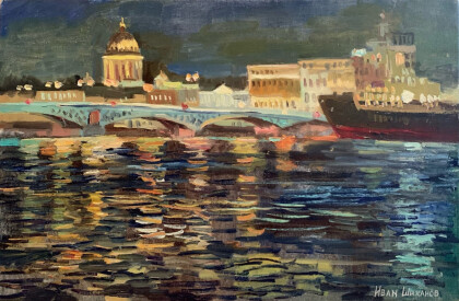 Английская набережная ночью