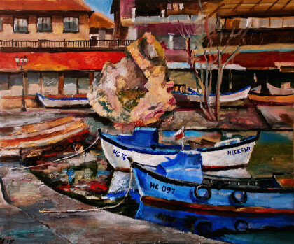 Причал у большого камня