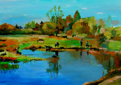 У заводи реки Орлинки