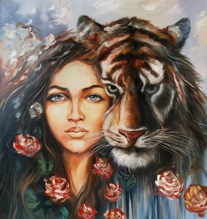 Девушка и тигр