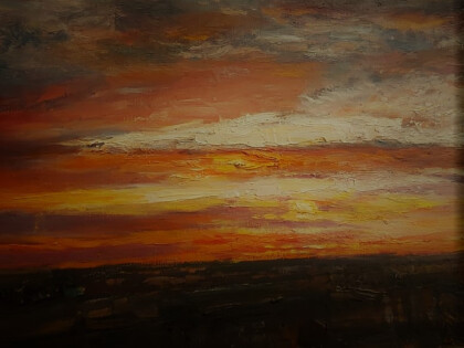 Предрассветное небо на Москвой. Август.